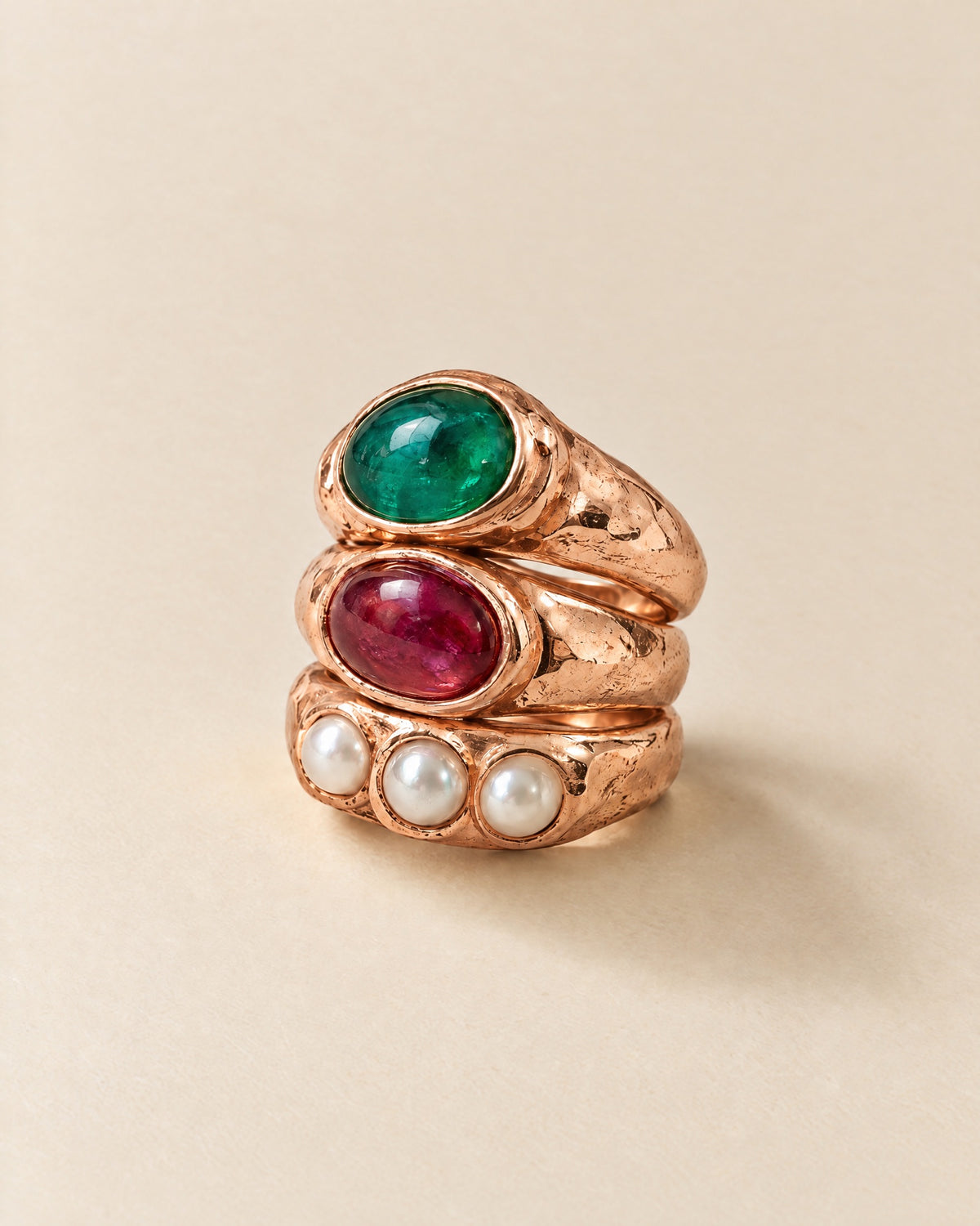 Les Trois Bagues in 18ct rose gold