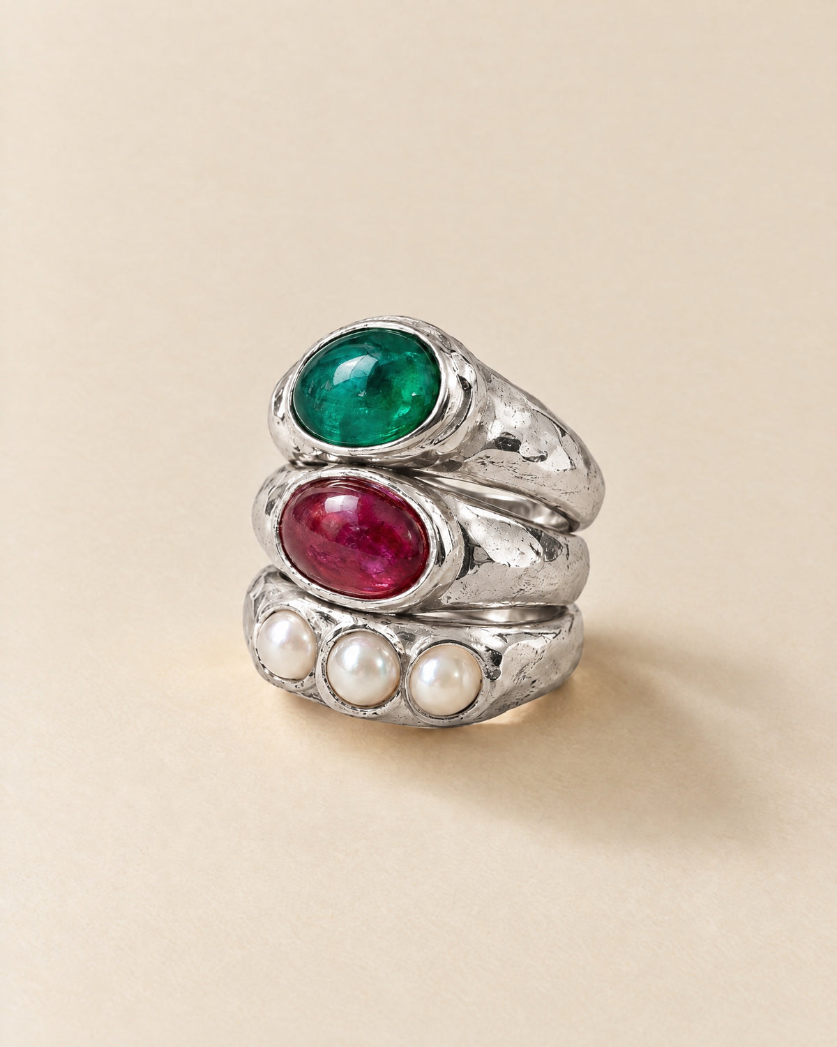 Les Trois Bagues in 18ct white gold